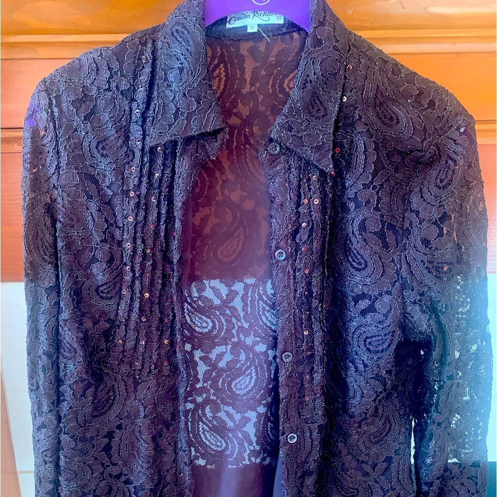 Brown Lace Blouse
